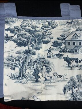 Provence Blue Toile Tab Window Valance